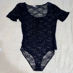 Black lace sheer bodysuit🖤